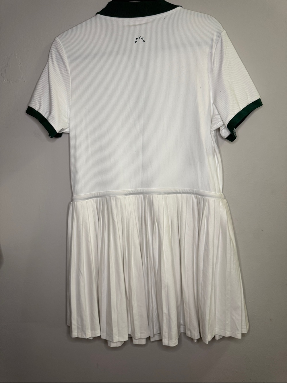 Varley Paloma White Tennis Dress with Dark Green Trim - Picture 3 of 6